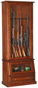 12 Gun Cabinet Wood Veneer With Locking Glass Display pertaining to proportions 650 X 1510