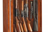 12 Gun Cabinet Wood Veneer With Locking Glass Display throughout measurements 650 X 1510