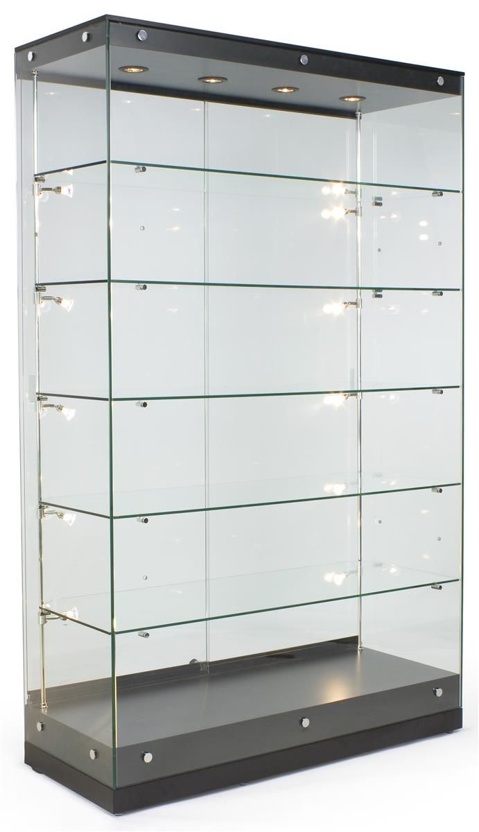48 Trophy Display Case W Frameless Design Adjustable Shelves throughout proportions 691 X 1200