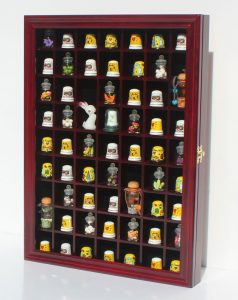 59 Thimble Display Case Wall Shadow Box Cabinet Glass Door Solid with sizing 792 X 1000