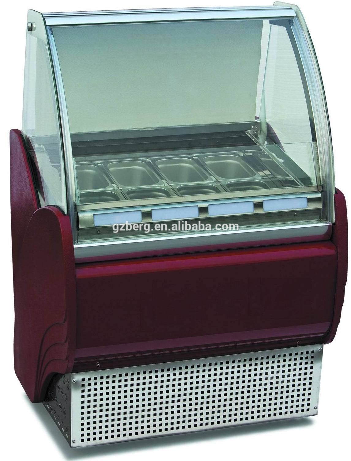 8 Trays Italian Gelato Display Freezer With Danfoss Compressor intended for size 1146 X 1505
