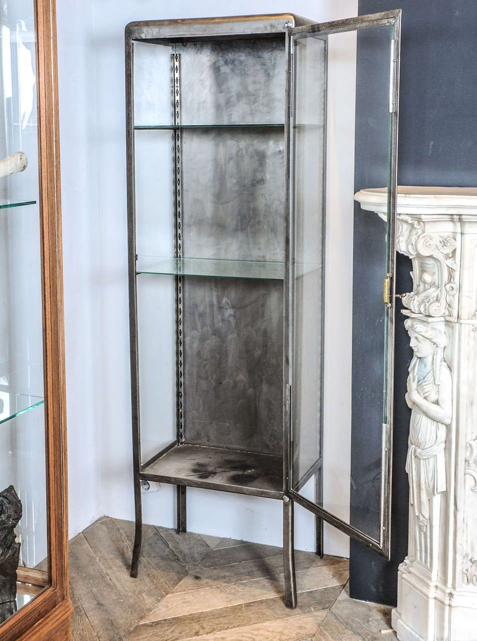 A 1930s French Wrought Iron And Glass Display Cabinet Vitrine inside dimensions 953 X 1280