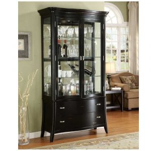 Antique Living Room With Black Curio Glass Display Cabinet Dark for size 1000 X 1000