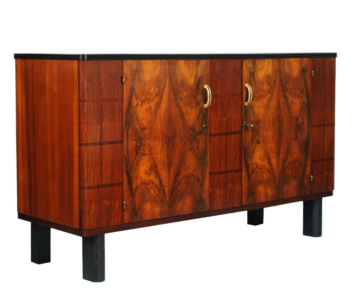 Art Deco Italian Credenza With Display Cabinet From Ditta Strada for measurements 1200 X 1000