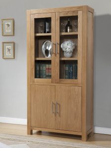 Aylesbury Contemporary Light Oak Display Cabinet Oak Furniture Uk pertaining to measurements 1100 X 1465
