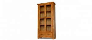 Barham Oak Glazed Display Cabinet Quercus Living intended for size 2500 X 1103