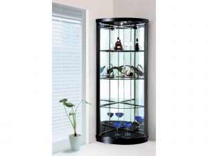 Corner Display Cabinet With 2 Glass Doors Lights Sunny Furniture throughout size 2000 X 1500