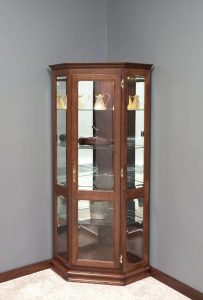 Corner Lighted Curio Cabinet Golden Oak Southern Enterprises Display intended for dimensions 800 X 1184
