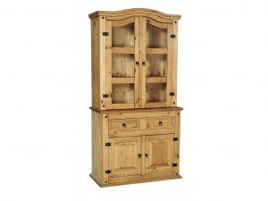 Corona Distressed Light Waxed Pine Display Cabinet pertaining to measurements 1024 X 768