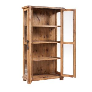 Country Glass Display Cabinet W Doors 391773 Pine Woodfinish throughout proportions 1500 X 1500