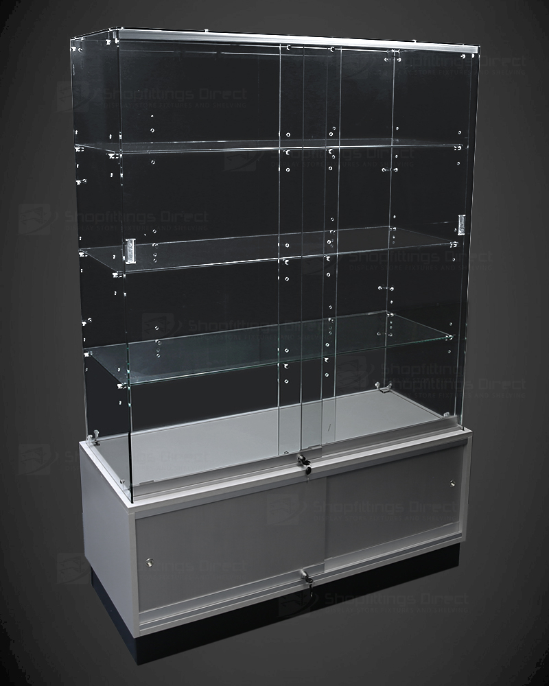 Deluxe Frameless Display Cabinet With Storage Shopfittings Direct intended for dimensions 800 X 1000