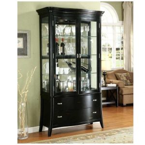 Double Glass Door Beech Display Cabinet Double Door Ideas regarding sizing 970 X 970