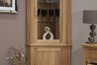 Eton Solid Oak Furniture Corner Display Cabinet Unit With Light regarding size 1183 X 1500