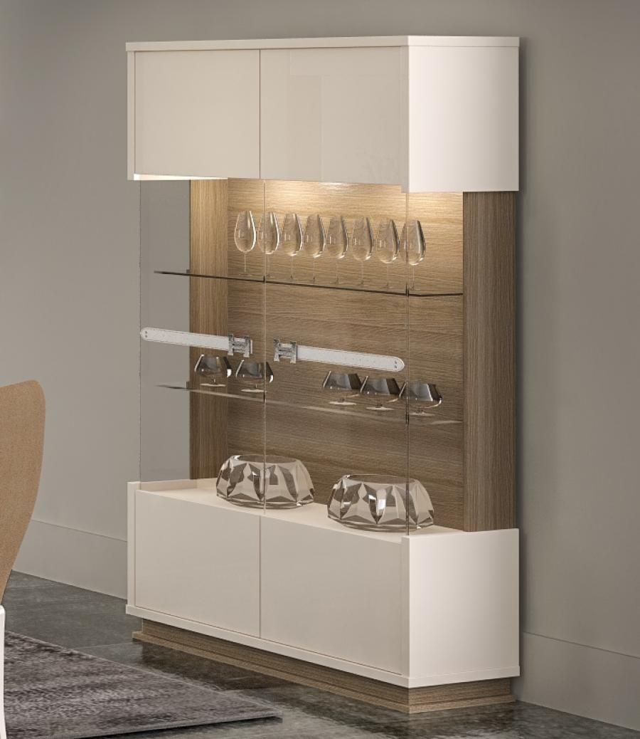 Evolution Modern 2 Door Display Cabinet In Ivorywalnut Effect regarding dimensions 900 X 1038