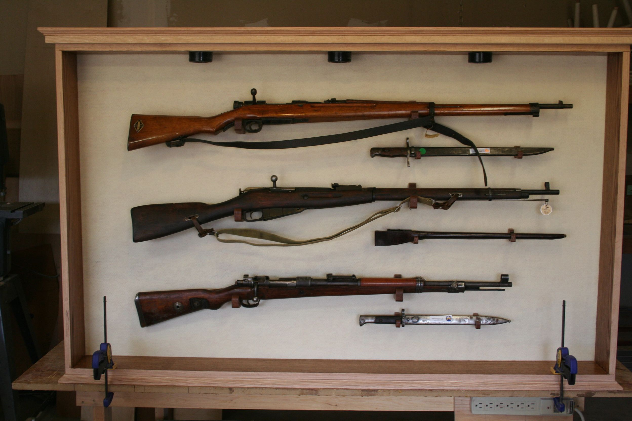 Hand Made Museum World War 2 Rifle Display Cabinet The Oakman in proportions 2496 X 1664