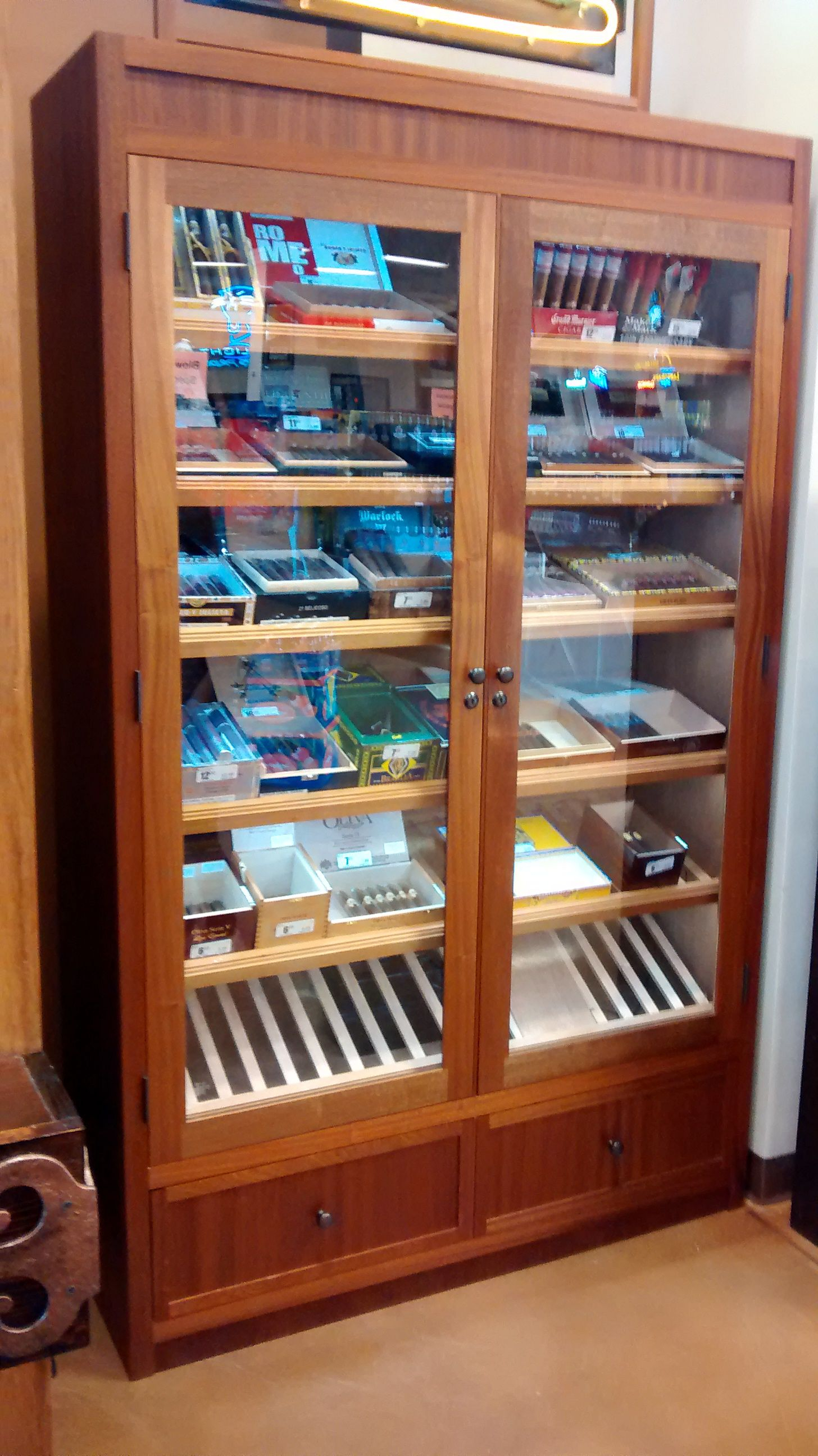 Handmade Large Retail Humidor Display Cabinet Humidor Works pertaining to dimensions 1456 X 2592