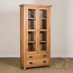 Heritage Rustic Oak Display Cabinet 42415 A Fantastic Range Of inside sizing 1000 X 1000