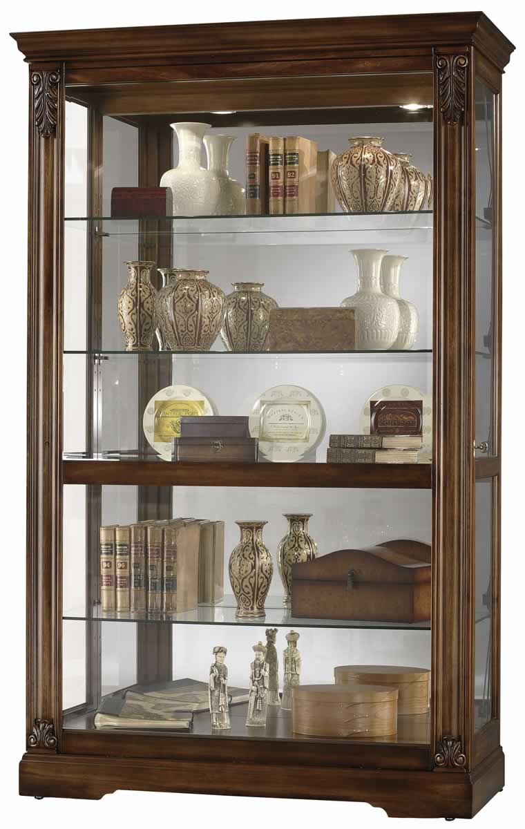 Howard Miller Large Cherry Curio Display Cabinetglass 680473 Ramsdell with sizing 760 X 1200