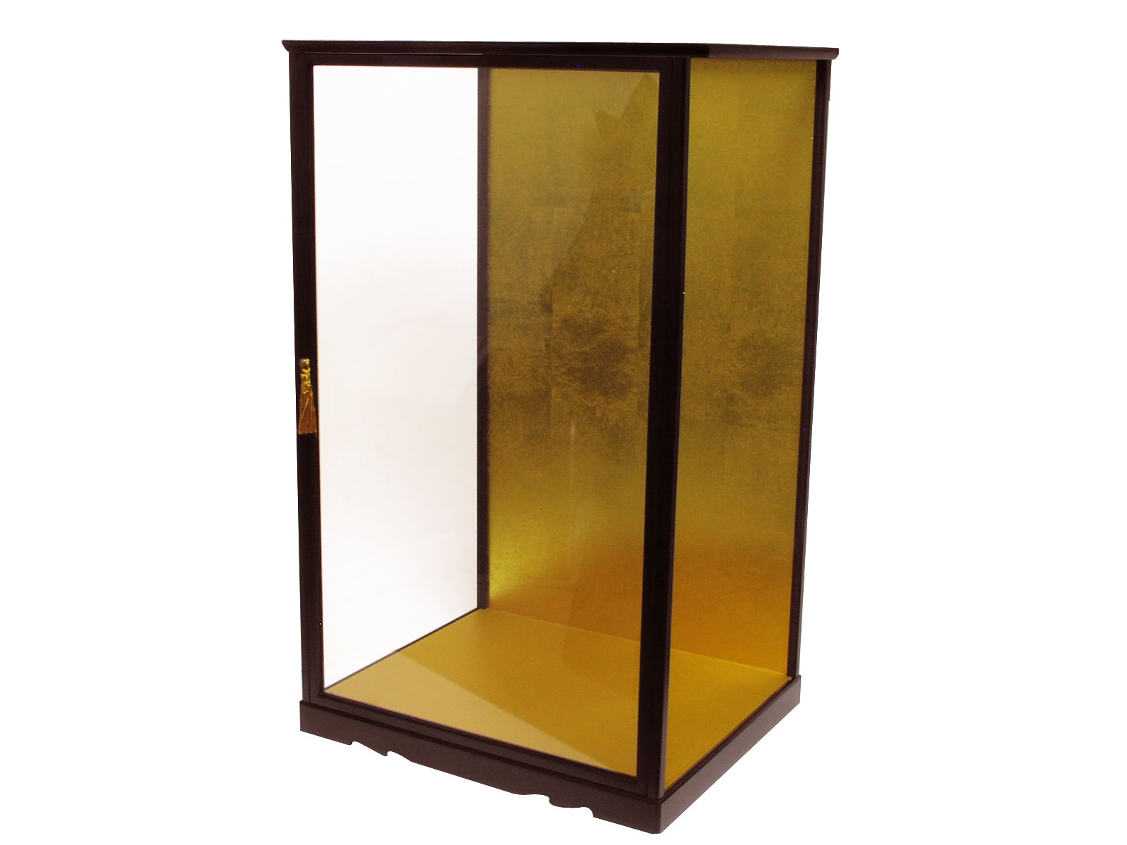 Japanese Large Wooden Glass Display Cases W 15 38 X D 13 X H 26 in measurements 1600 X 1200
