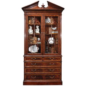 Jonathan Charles Mahogany Glazed Display Cabinet With Pediment with regard to measurements 1200 X 1200