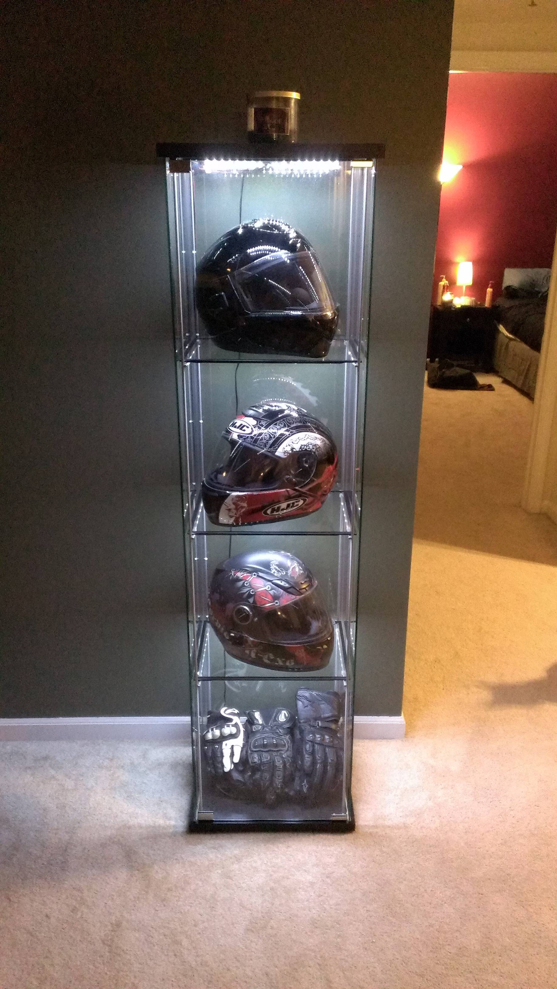 Just Sharing My Helmet Display Case With Lighting Motorcycles throughout measurements 1840 X 3264