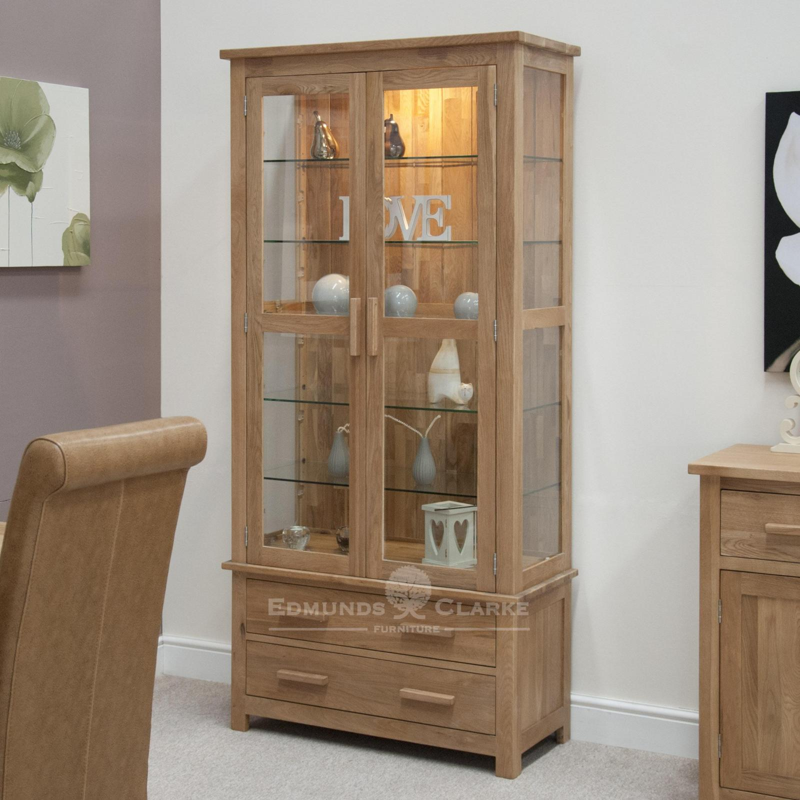 curio cabinet with glass doors