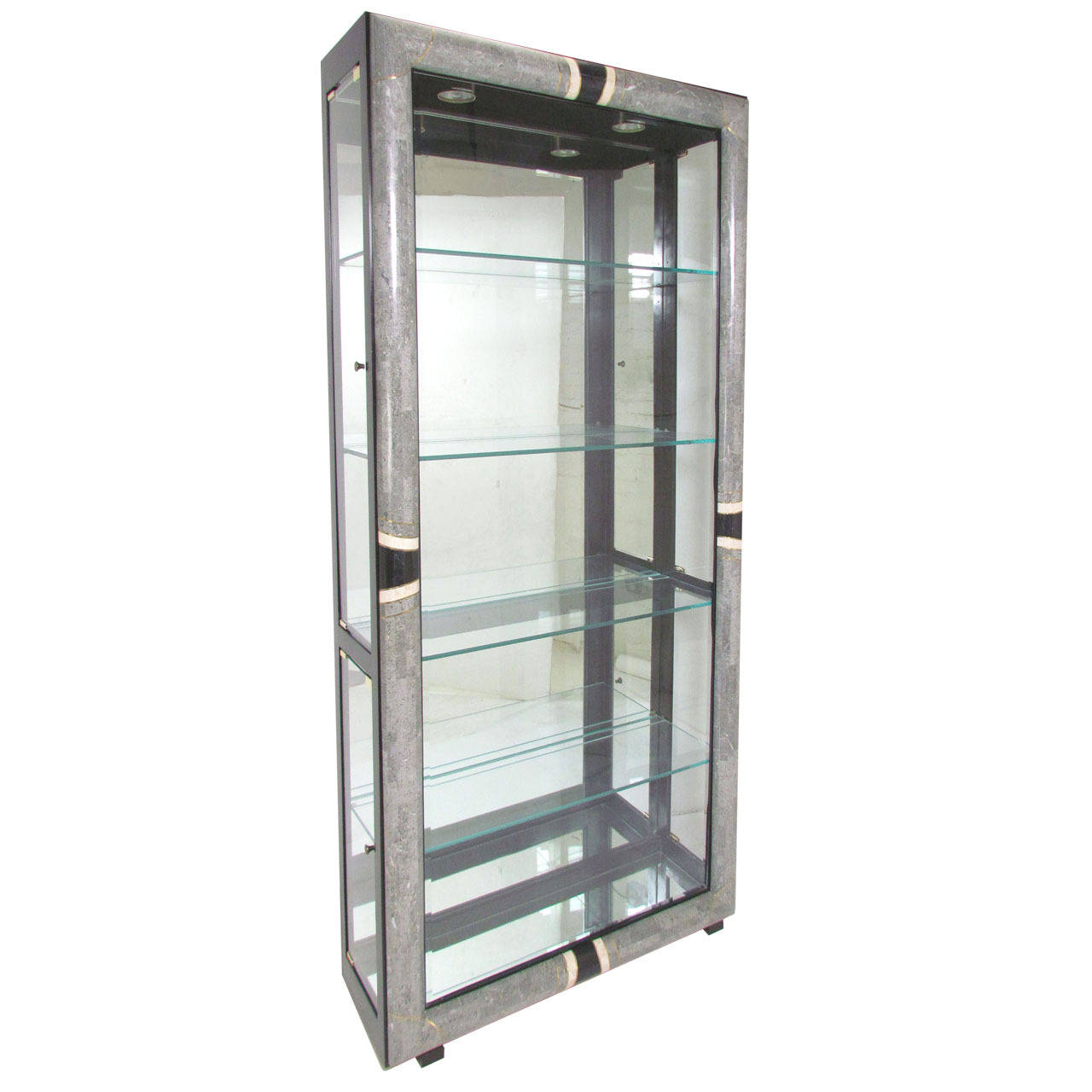 Lighted Vitrine Display Cabinet In Tessellated Fossil Stone regarding sizing 1280 X 1280