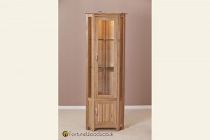 Milano Corner Oak Display Cabinet At Fortune Woods for measurements 2000 X 1334