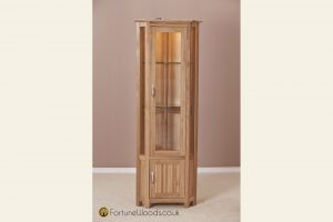 Milano Corner Oak Display Cabinet At Fortune Woods pertaining to proportions 2000 X 1334