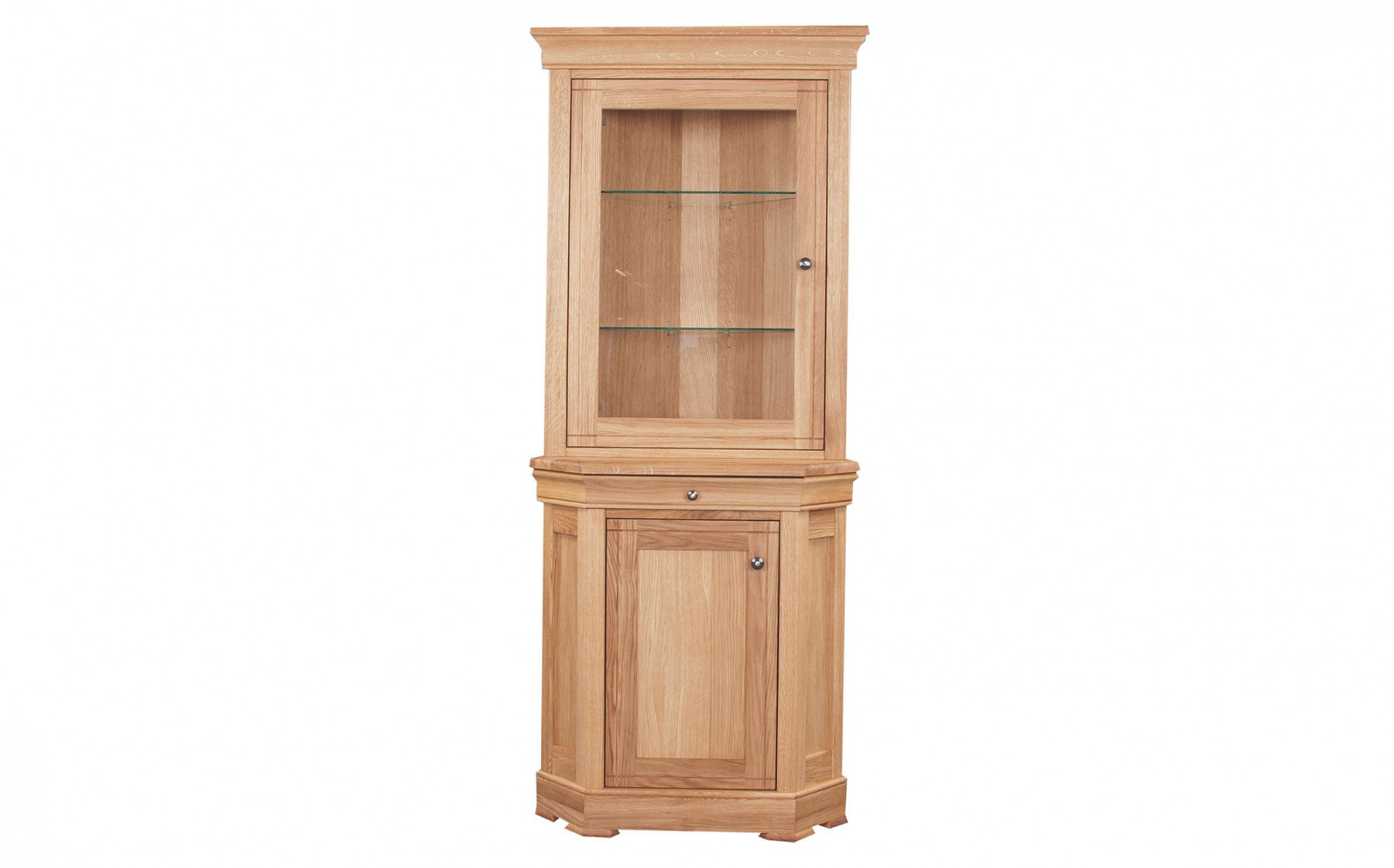 Moreno Solid Oak Corner Display Cabinet Clemence Richard with dimensions 1799 X 1121