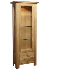 Narrow Oak Display Cabinet Edgarpoe in proportions 1000 X 1012