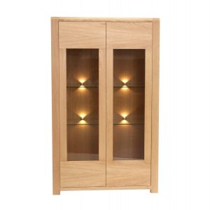 Oak Large Display Cabinet With Two Glass Doors Furniture Outlet in measurements 2099 X 2100