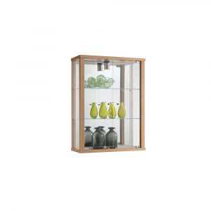 Oak Wall Mounted Glass Display Cabinet With Lighting Displaysense with dimensions 1000 X 1000