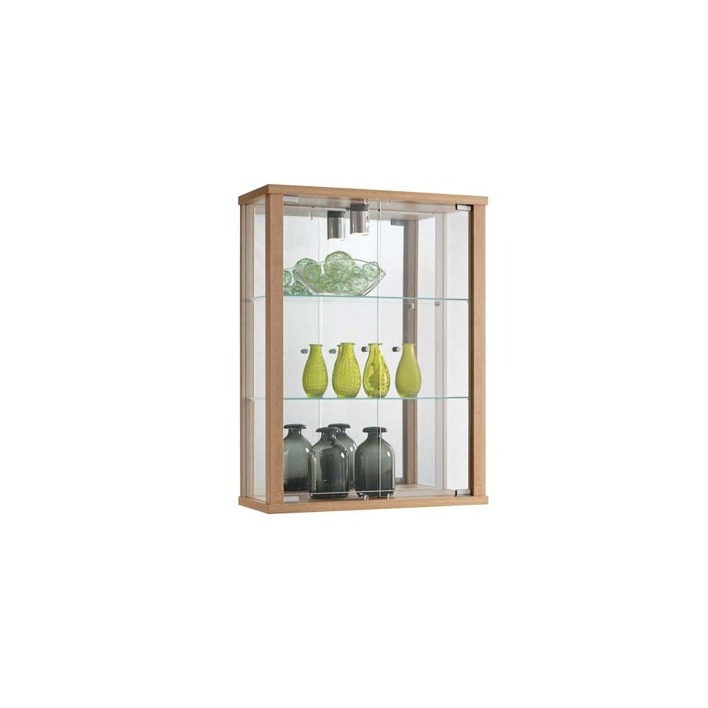 Oak Wall Mounted Glass Display Cabinet With Lighting Displaysense with dimensions 1000 X 1000