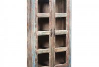 Rustic Tall Wood Distressed Cabinet With Glass Doors Of Wondrous For with sizing 2720 X 2720