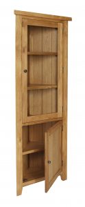 Shrewsbury Solid Chunky Wood Rustic Oak Glass Fronted Corner Display with regard to size 2214 X 5364