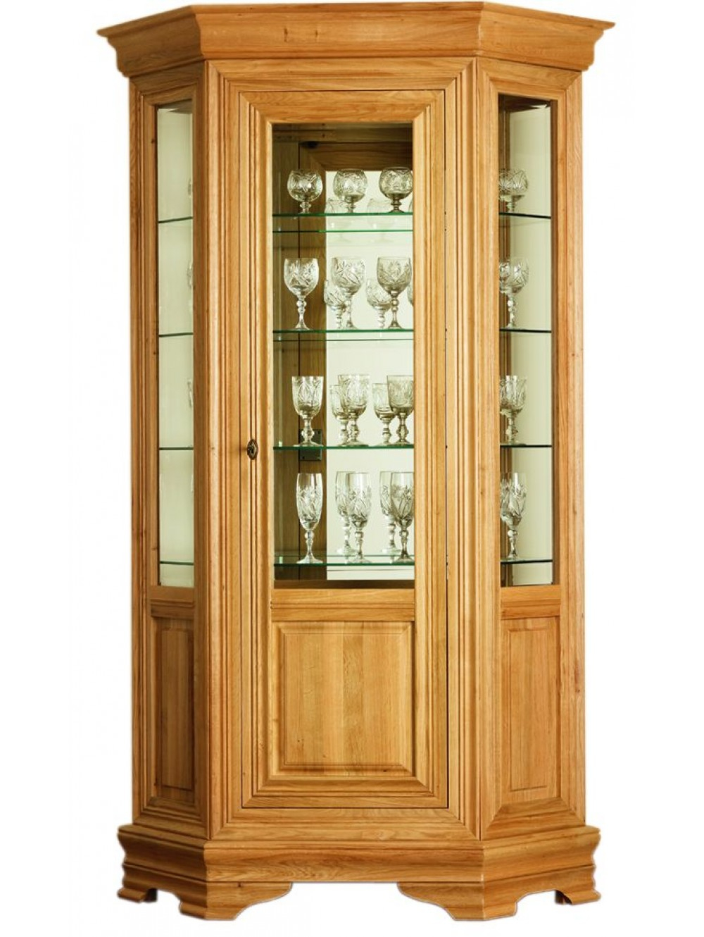 Solid Oak Hexagonal Display Cabinet 1 Door Solidwoodexpert with size 1000 X 1330