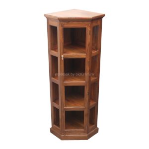 Solid Teak Wood Corner Glass Display Cabinet inside size 3000 X 3000