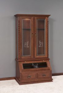 Solid Wood Gun Cabinet With Deer Design regarding size 800 X 1174