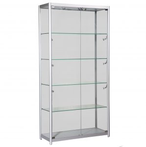 Tall Glass Display Cabinet With Doors And Five Shelves Inside Of regarding size 4215 X 4244