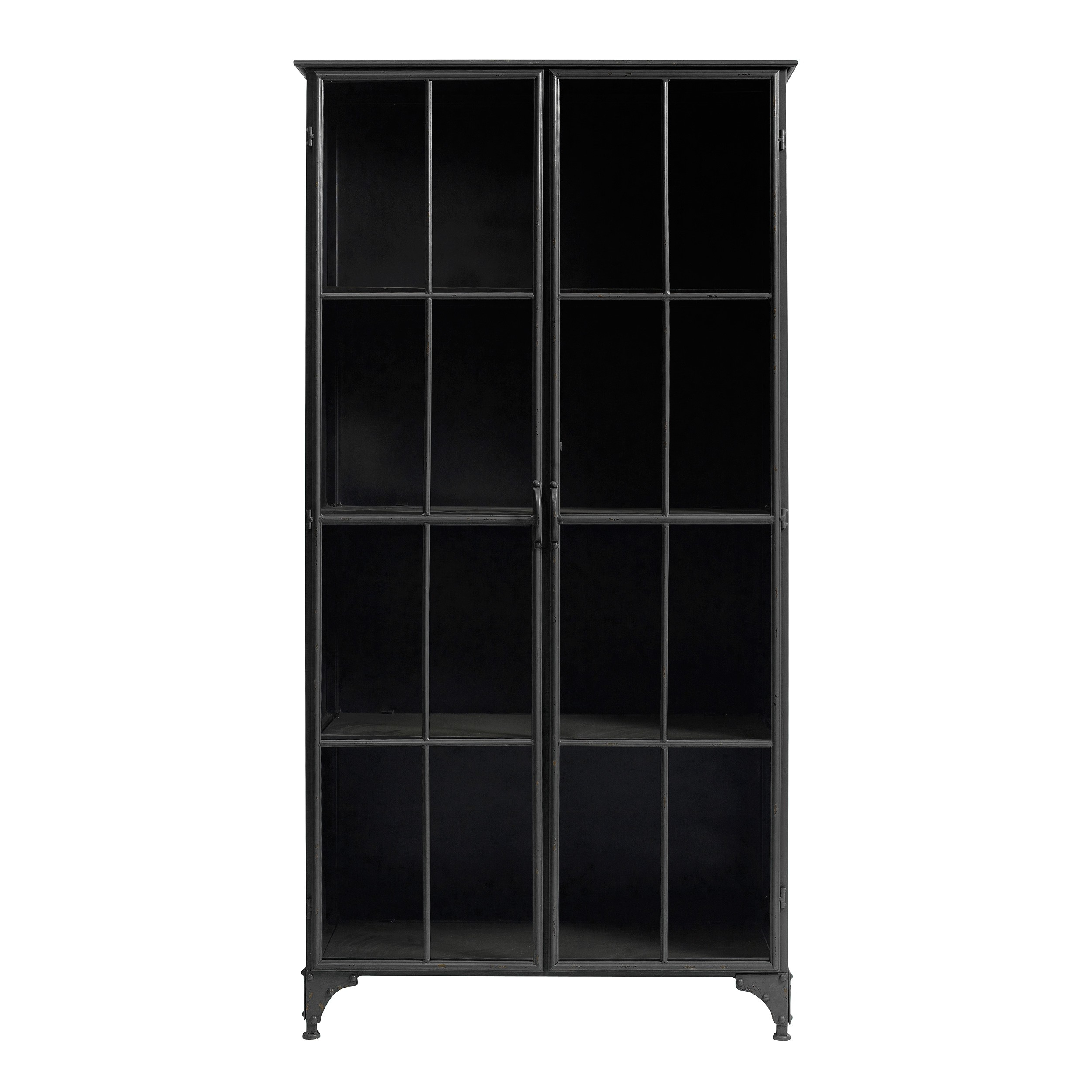 Tall Metal Display Cabinet In Black with proportions 2500 X 2500