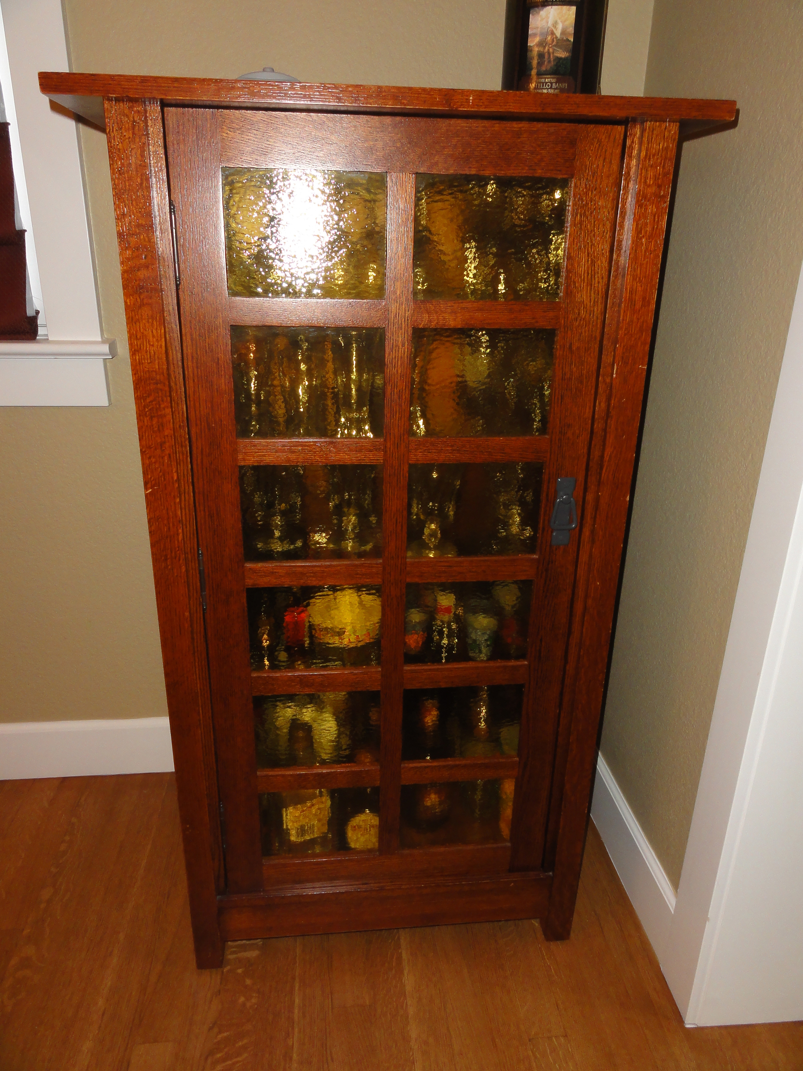 Tall Mission Style Display Cabinet With Light Sold Were inside dimensions 2736 X 3648