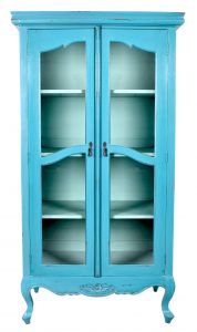Tall Turquoise Antique Display Cabinet With Double Glass Doors And for sizing 1200 X 2021