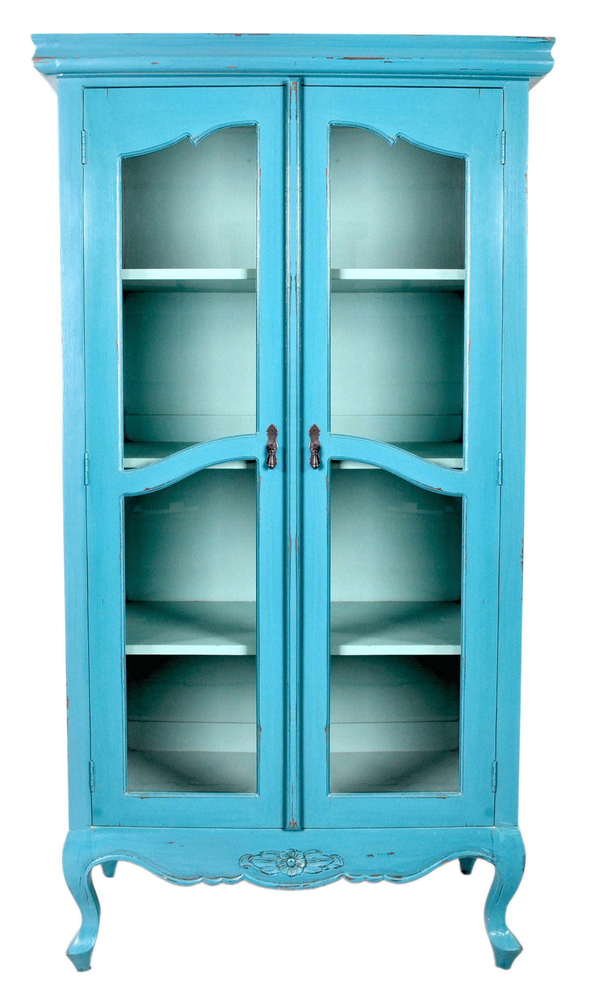 Tall Turquoise Antique Display Cabinet With Double Glass Doors And for sizing 1200 X 2021