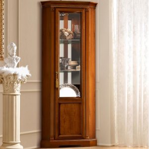 Treviso Ornate Cherry Wood 1 Door Glass Corner Display Cabinet F D inside size 1024 X 1024