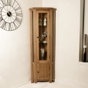 Tuscan Solid Oak Corner Display Cabinet Dressers Display in sizing 1000 X 1000