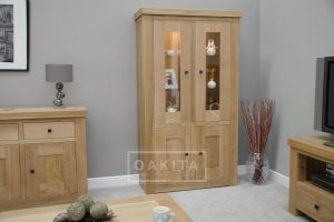 Vienna Light Oak Glazed Display Cabinet With Light Oak Dressers regarding proportions 1198 X 800