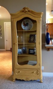 Vintage Yellow Chalk Painted Furniture Yellow Chalk Paint Curio throughout sizing 736 X 1240