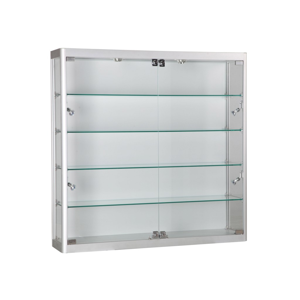 White Wall Mounted Display Cabinet With Glass Doors Square Shaped Of regarding sizing 1024 X 1024