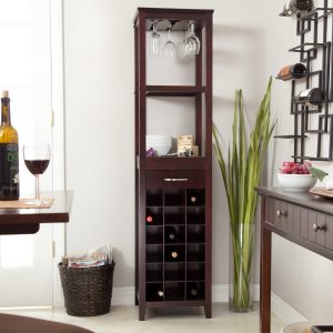 Wine And Glass Holder Tower Cabinet Made From Dark Cherry Wood Plus within sizing 3200 X 3200